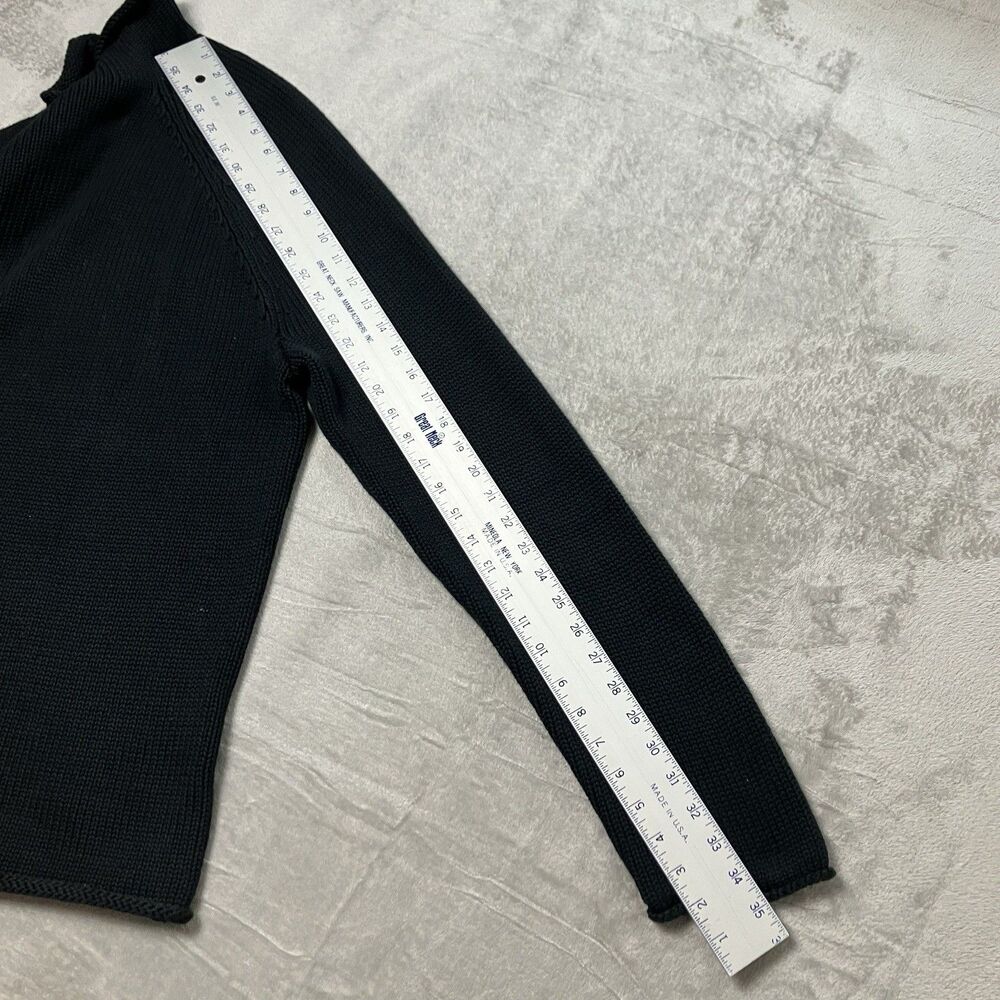 J Crew 1988 Rollneck Black Sweater Cotton 90s Style Preppy Casual BW186 Women L - Picture 9 of 16